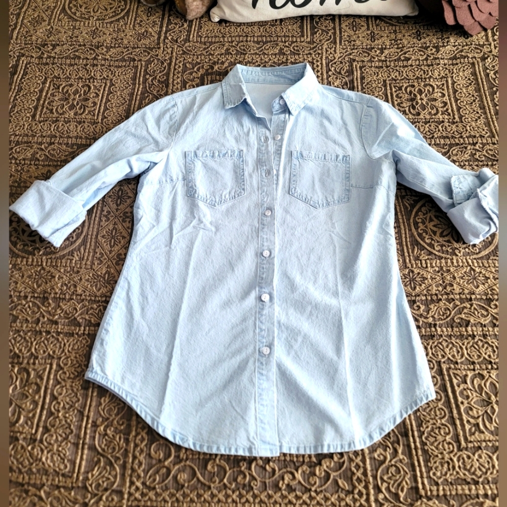 Light Denim Top | Size Small | NWOT - Picture 3 of 6